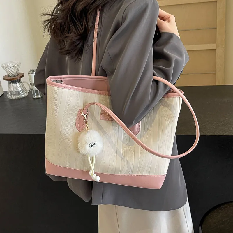 BAODIDAISHU PU Shoulder Bag Tote Handbag Women's White/Pink/Black/Khaki-10