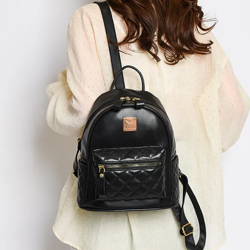 BAODIDAISHU PU Backpacks Regular Women's White/Black-10
