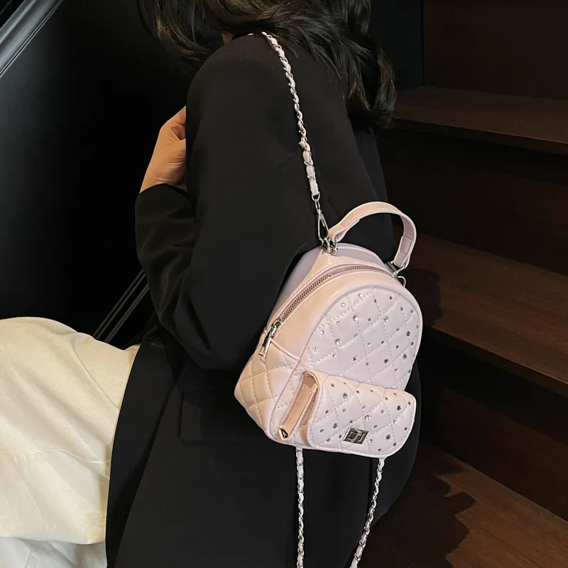 BAODIDAISHU PU Commute Backpack Shopping Travel Backpack Regular Women's White/Black/Red/Yellow/Denim Blue/Pink Purple-30
