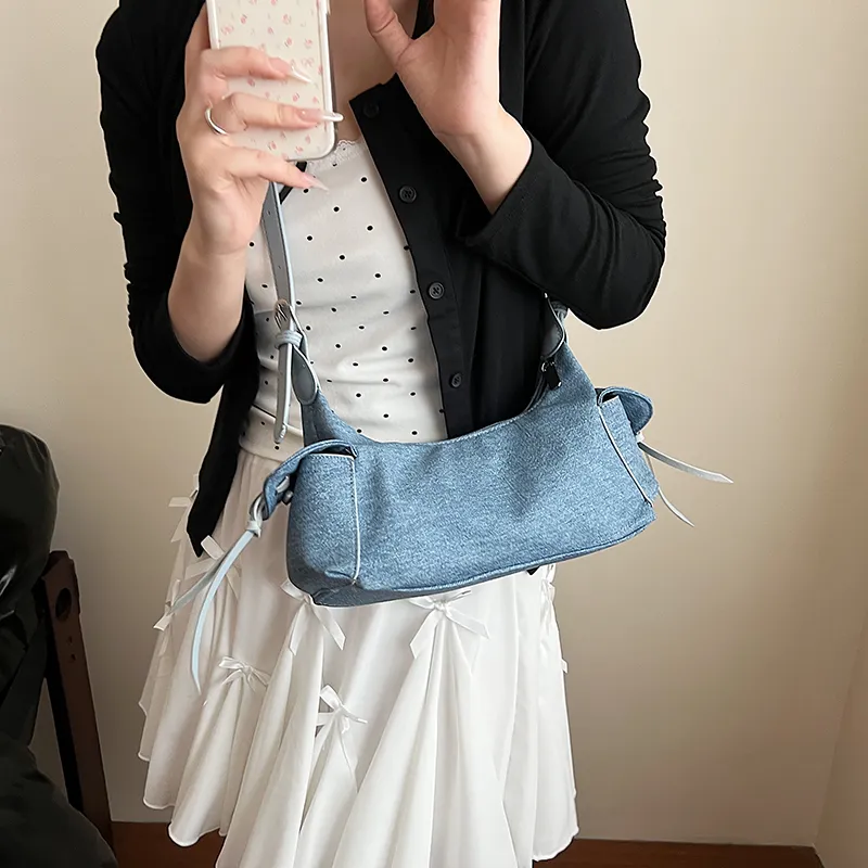 BAODIDAISHU PU Shoulder Bag Regular Women's White/Silver/Blue/Yellow/Red/Black/Denim Blue-43