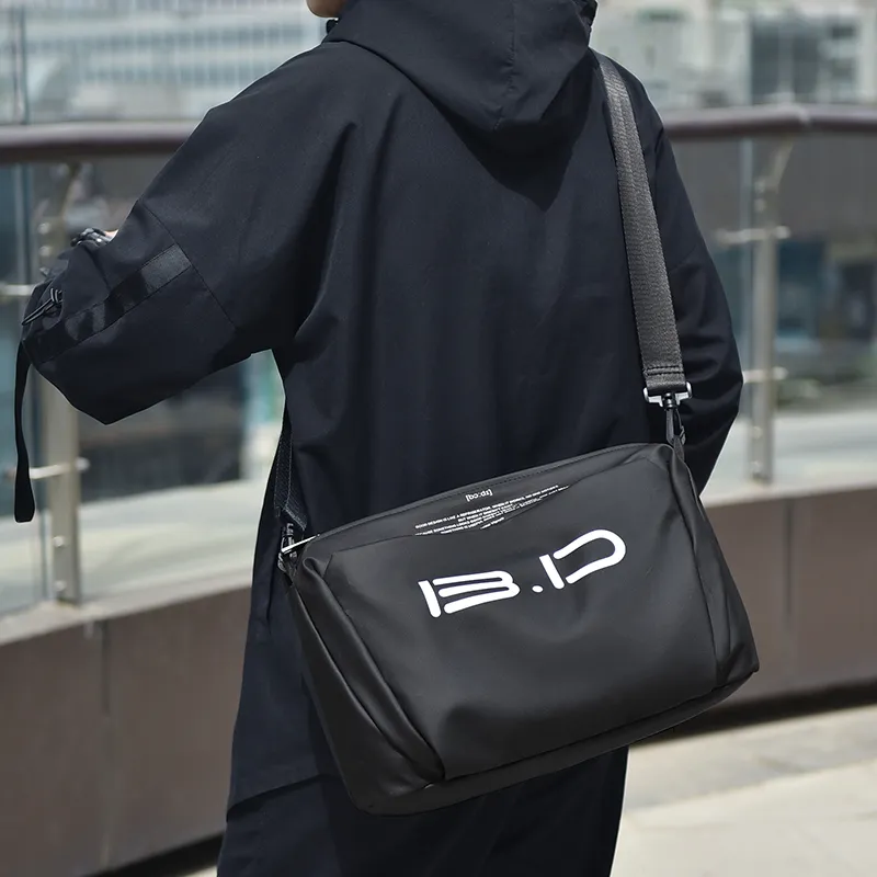 BAODIDAISHU Nylon Fabric Shoulder Bag, Crossbody Bag, Handbag Regular Men's Black-4