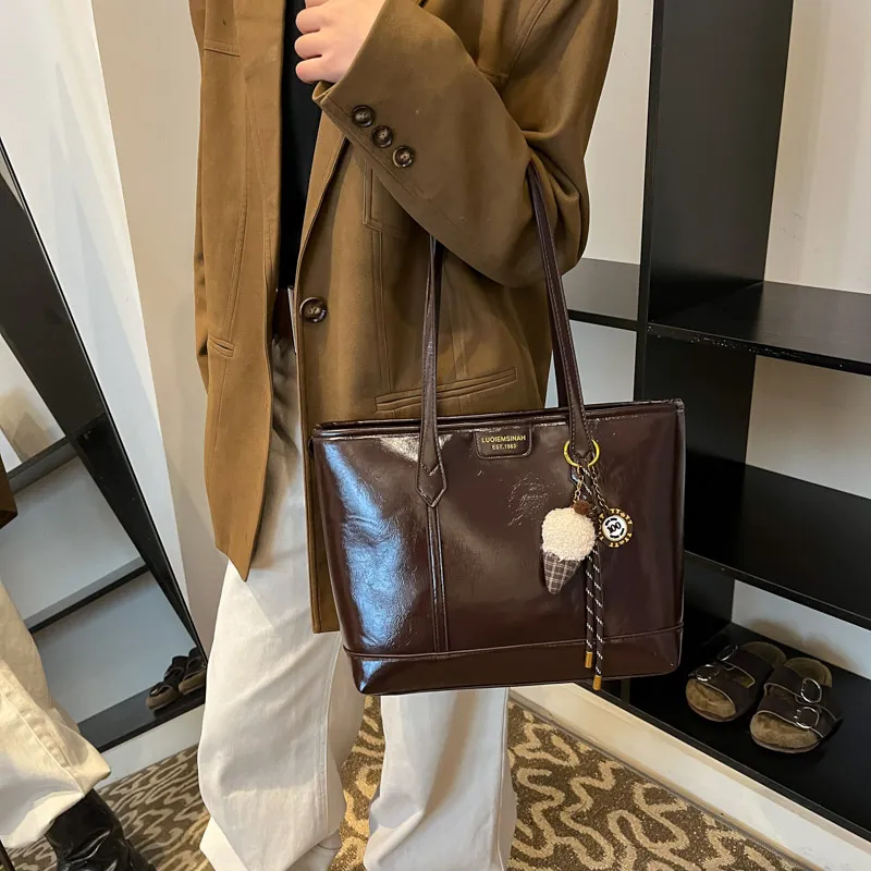 BAODIDAISHU PU Tote Bag Shopping Bag Shoulder Bags Women's Khaki Black/Red/Coffee-20