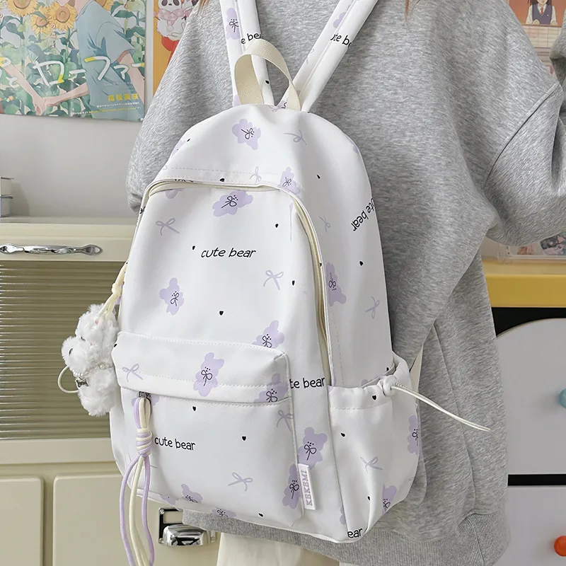 BAODIDAISHU Nylon Backpack Women's Pink/Blue/Purple/Black/Yellow/Green-13