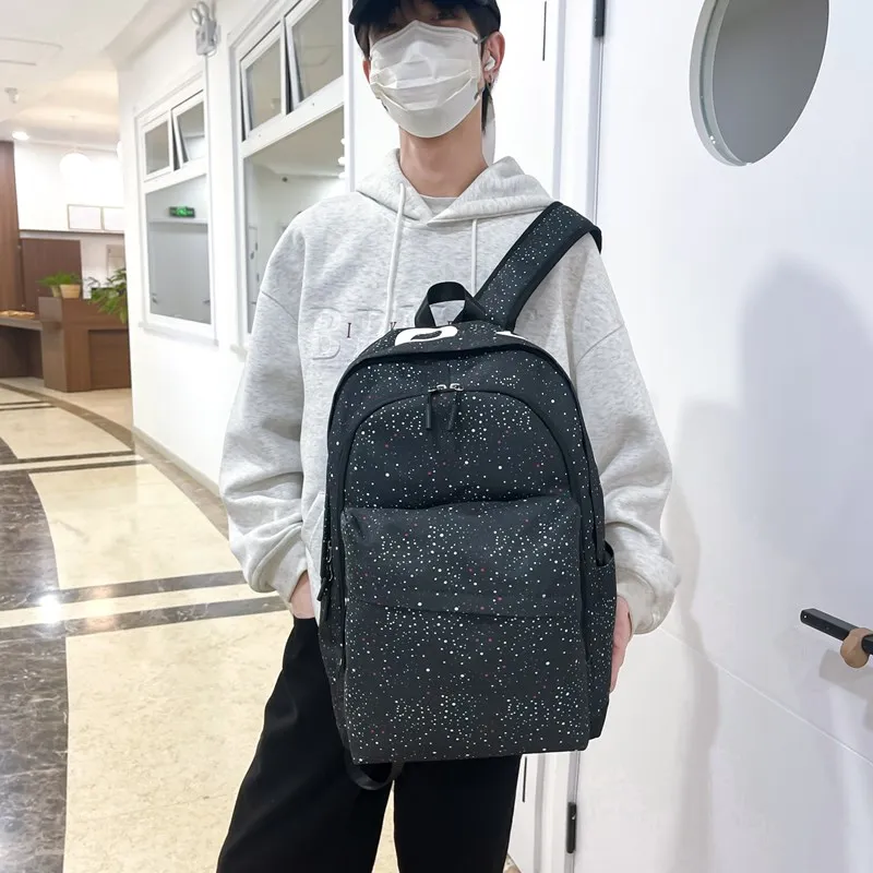 BAODIDAISHU Oxford Backpack Unisex White/Black-11