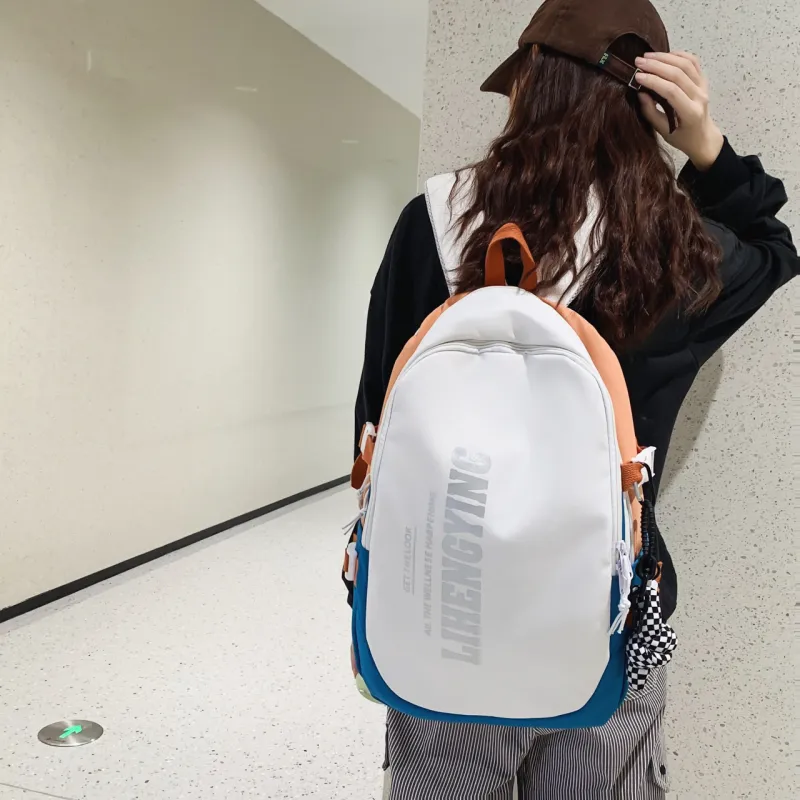 HCXK Nylon Backpack Unisex Black/Gray/Blue/Purple/Orange-19