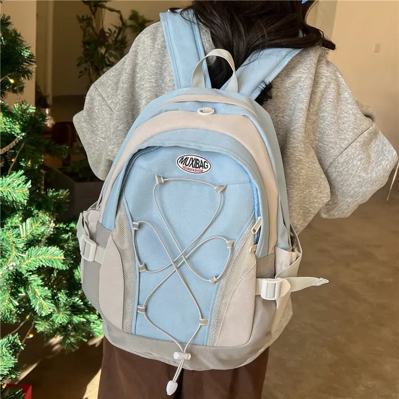 BAODIDAISHU Oxford Backpacks Regular Unisex Gray/Violet/Light Blue-11