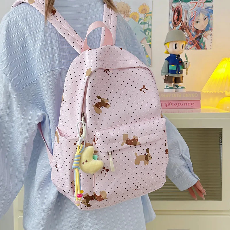 BAODIDAISHU Nylon Backpack Regular Women's Black/Purple/Green/Pink/Beige/Light Yellow-15