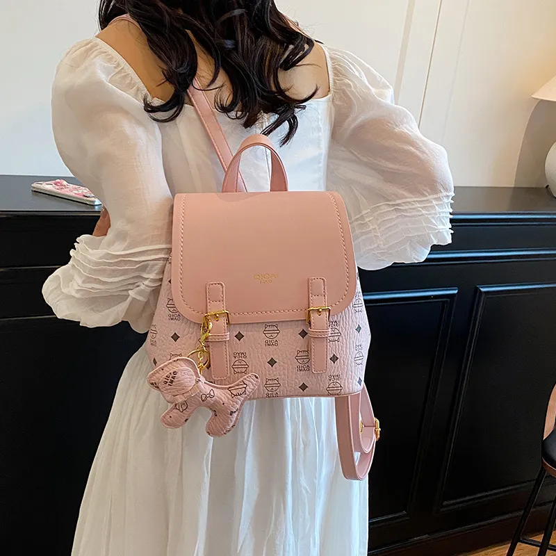 BAODIDAISHU PU Small Backpack Women's Ecru/Beige/Yellow/Pink/Brown-18