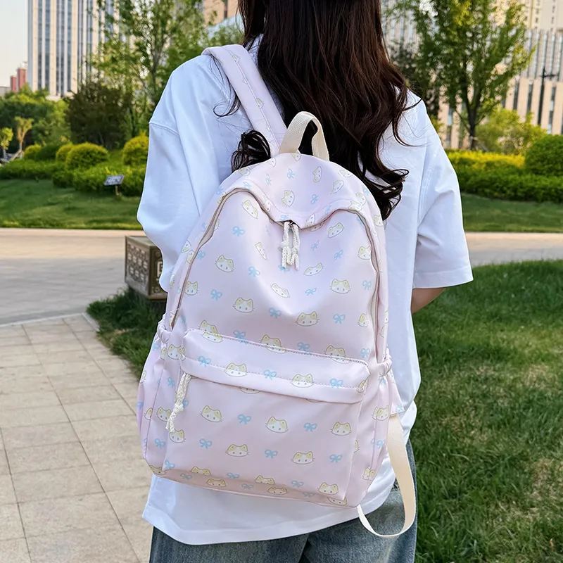 BAODIDAISHU Nylon Backpack Regular Women's White/blue/yellow/pink/black-18