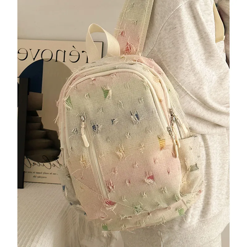 BAODIDAISHU Nylon Fabric Backpack Regular Unisex Large Plaid/Stars/Small Plaid-14