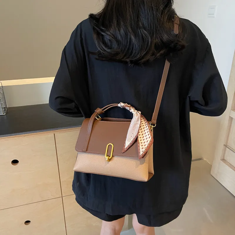 BAODIDAISHU PU Shoulder Bag Crossbody Bag Medium Size Women's Coffee & Khaki/White & Brown/Black/Coffee-10