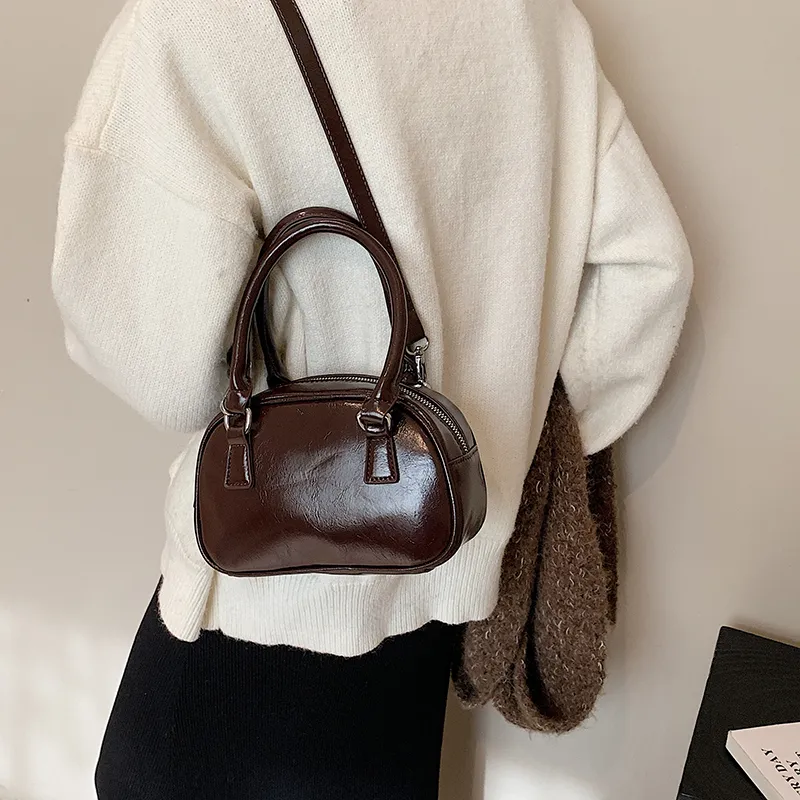 BAODIDAISHU PU Bowling Bag, Shoulder Bag, Handbag Regular Women's Brown/Black/Burgundy/Coffee-20