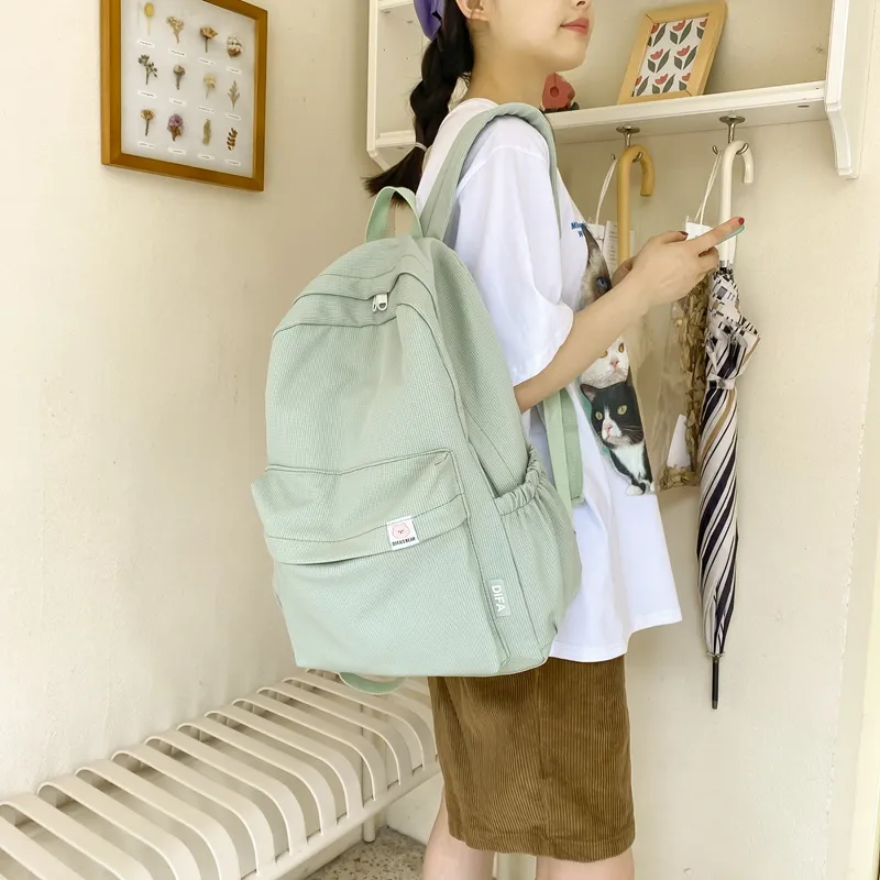 BAODIDAISHU Cotton Fabric Backpack Laptop Bag Backpack Women's Multicolor-23