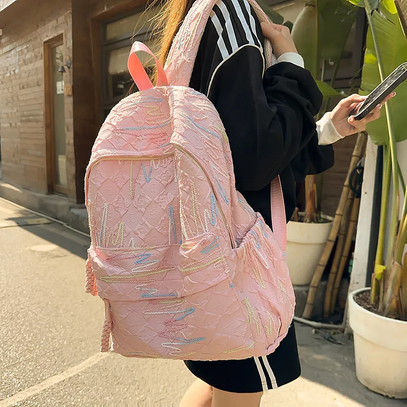 BAODIDAISHU Nylon Backpack Women's Multicolor-17