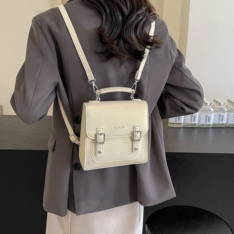 BAODIDAISHU PU Crossbody Bag, Handbag, Backpack Regular Women's Ecru/Silver/Black/Pink-3