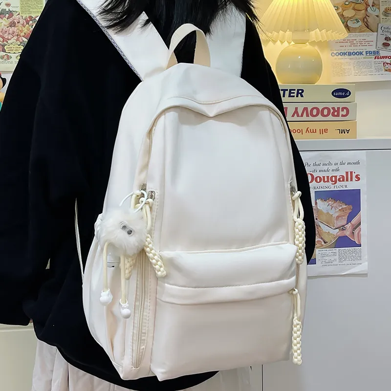 BAODIDAISHU Nylon Fabric Backpack Regular Unisex Burgundy/Black/White/Yellow/Violet-9