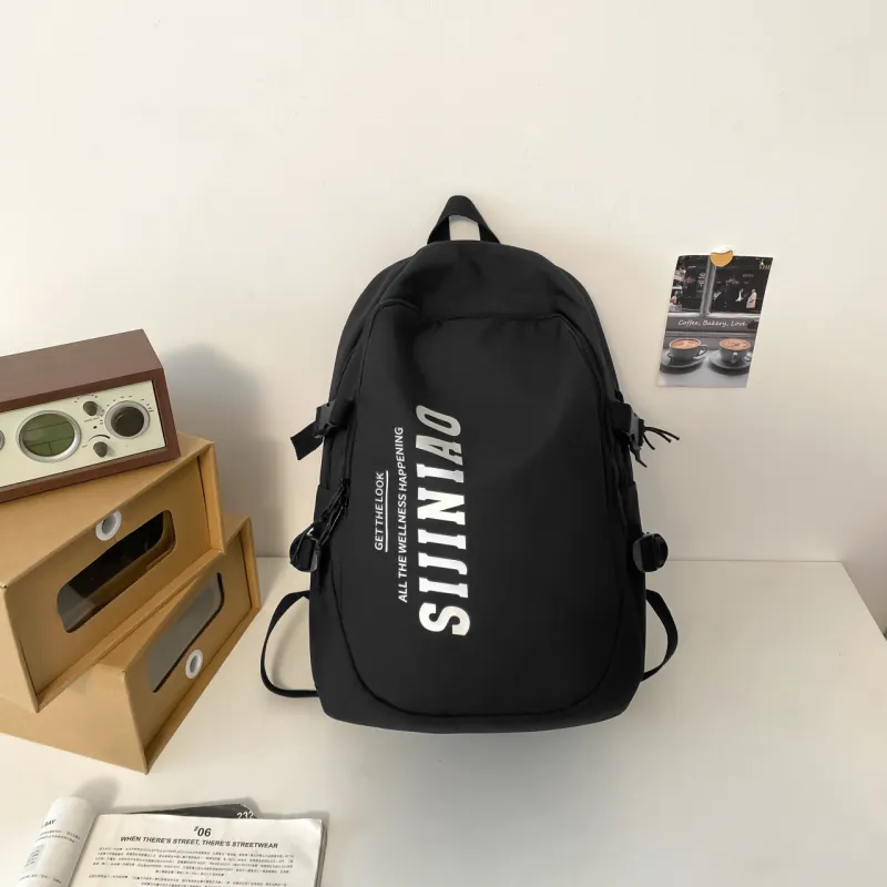 BAODIDAISHU Nylon Backpack Unisex Black/Blue/Violet/Orange/Gray-1