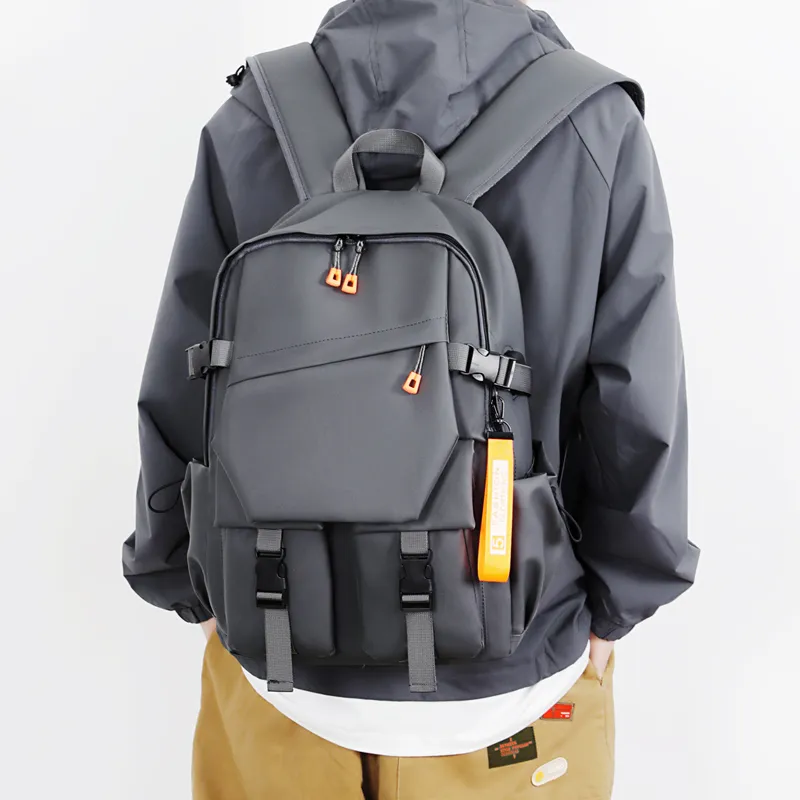 BAODIDAISHU Water Resistant Membrana Dermalis Backpacks Unisex Black/Gray/Dark Gray/Red/Dark Blue-17