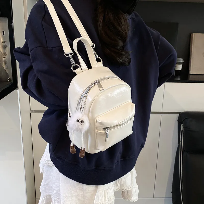 BAODIDAISHU PU Small Backpack Women's White/Light Gray/Black/Blue/Pink-6