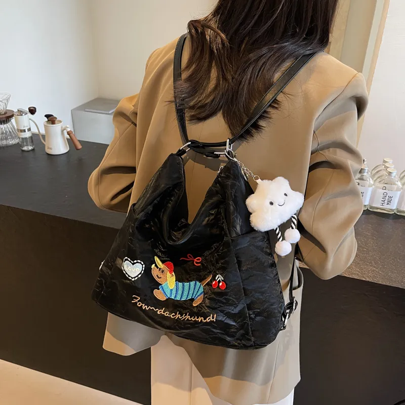 BAODIDAISHU PU Double Shoulder Crossbody Bag, Shoulder Bag Regular Women's Black/Beige/Silver/Coffee-17