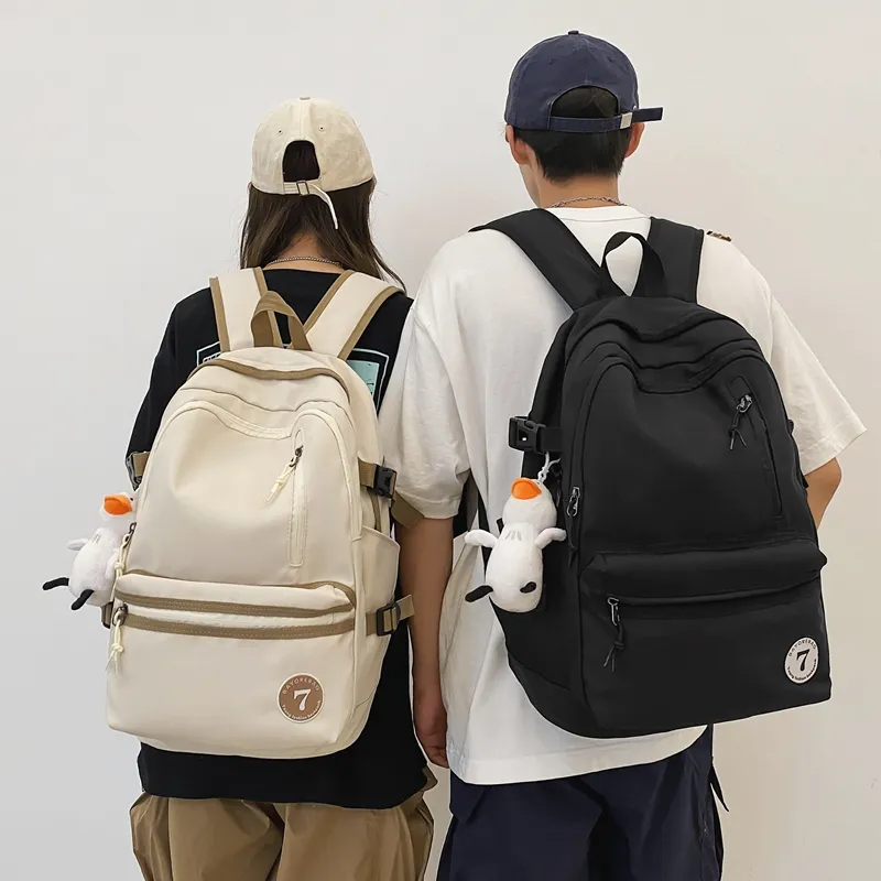 BAODIDAISHU Nylon Fabric Backpack Laptop Bag Backpack Tubas Unisex White/Black/Red/Green-8