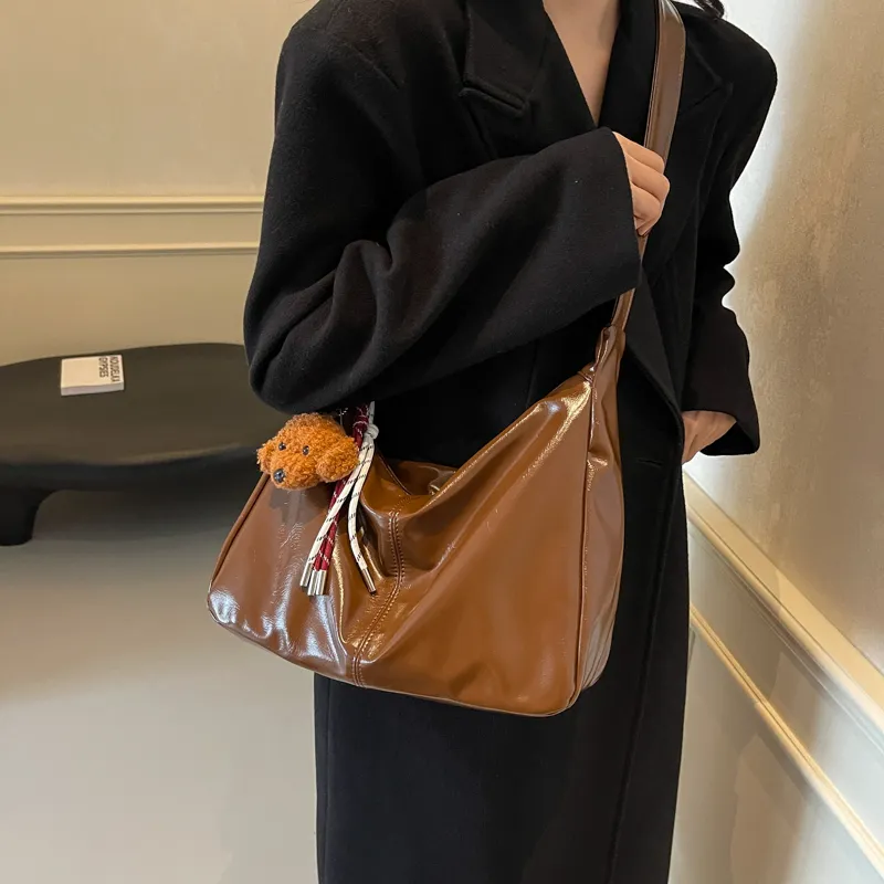 BAODIDAISHU PU Tote Medium Size Women's Mud/Caramel Brown/Black/Coffee-7