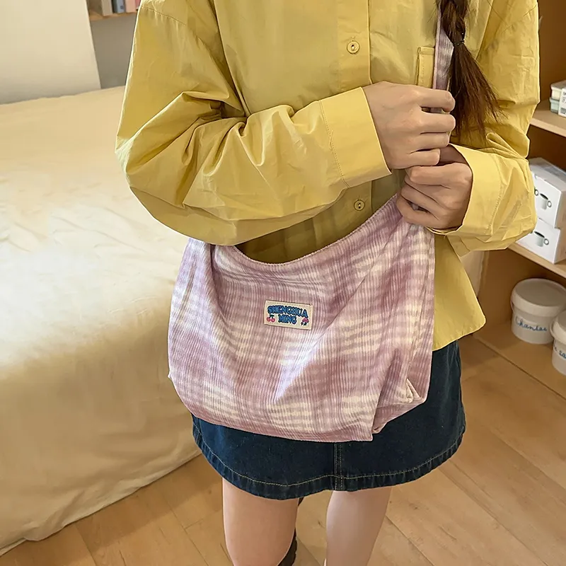 BAODIDAISHU Corduroy Shoulder Bag Women's Multicolor-14