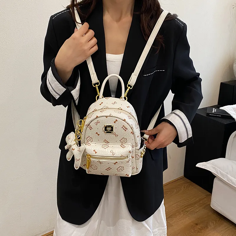 BAODIDAISHU PU Mini Backpack Women's Ecru/Brown/Pink/Beige/Yellow-2