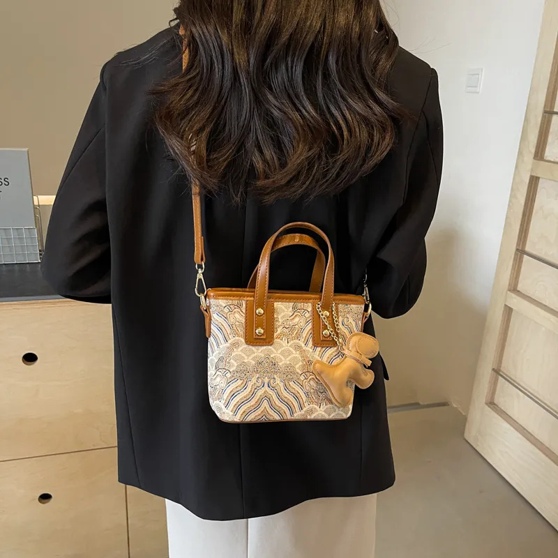 BAODIDAISHU PU Bucket Bag, Shoulder Bag, Crossbody Bag, Handbag Regular Women's Ecru/Black/Coffee/Brown-14