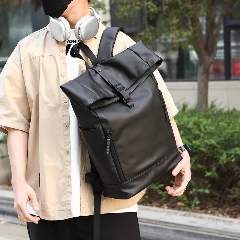 BAODIDAISHU Nylon Fabric Backpack Men's Black-4