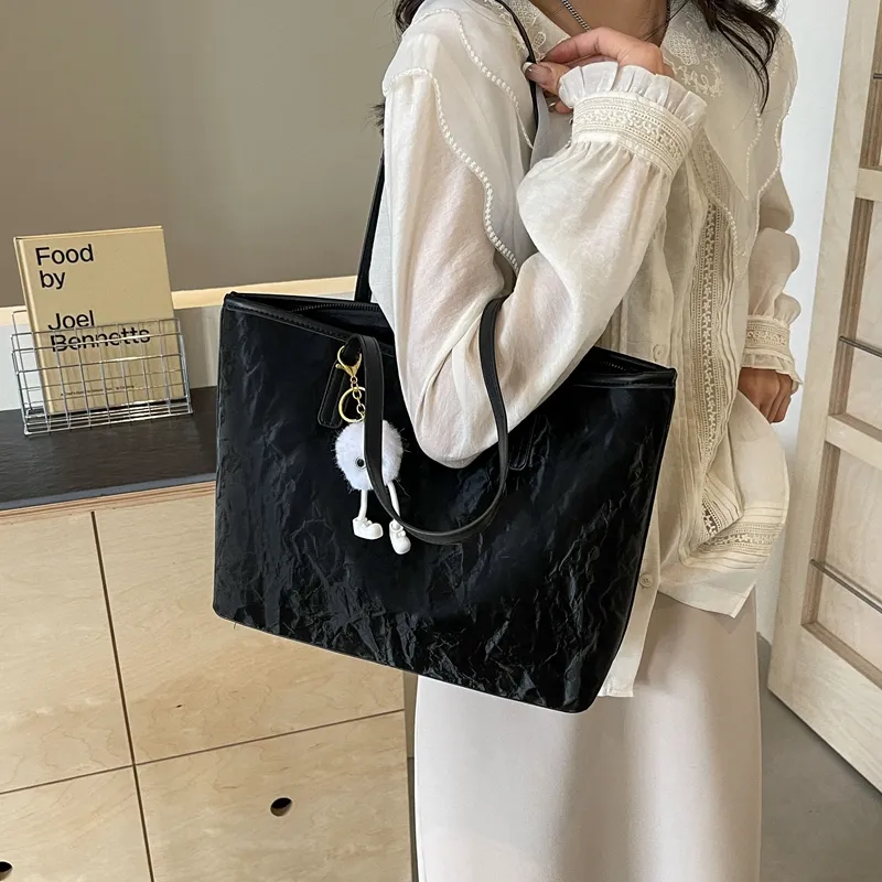 BAODIDAISHU PU Shoulder Bag Handbag Tote Medium Size Women's White Silver Black Pink-13