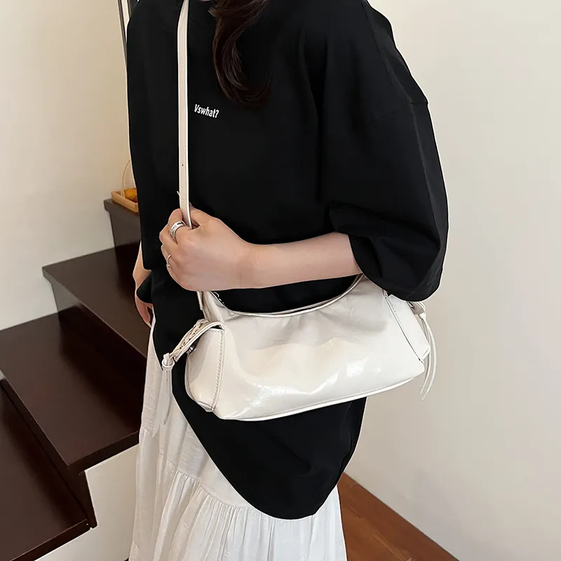 BAODIDAISHU PU Shoulder Bag Regular Women's White/Silver/Blue/Yellow/Red/Black/Denim Blue-4
