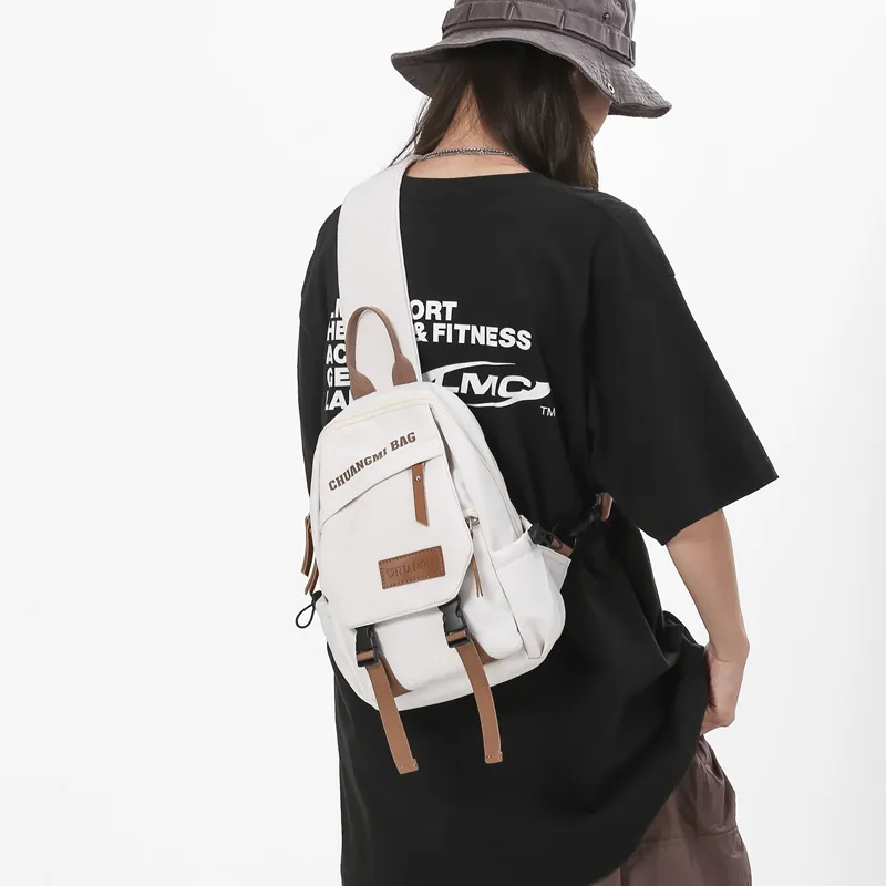 BAODIDAISHU Nylon Fabric Shoulder Bag Crossbody Bag Sling Bags Regular Unisex White Black Khaki Green-4