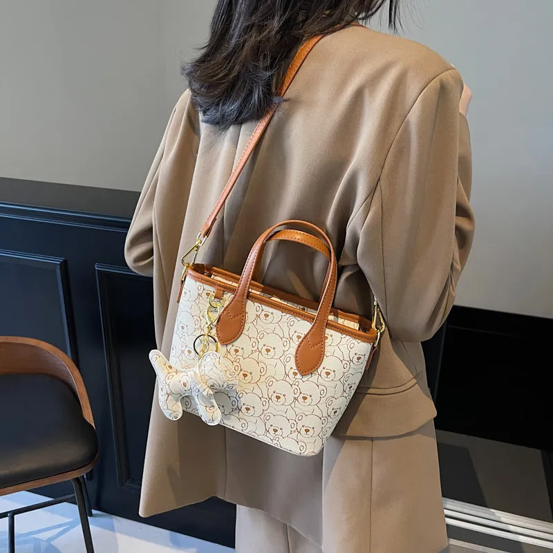 BAODIDAISHU PU Shoulder Bag Crossbody Bag Handbag Regular Women's Ecru/Brown-2