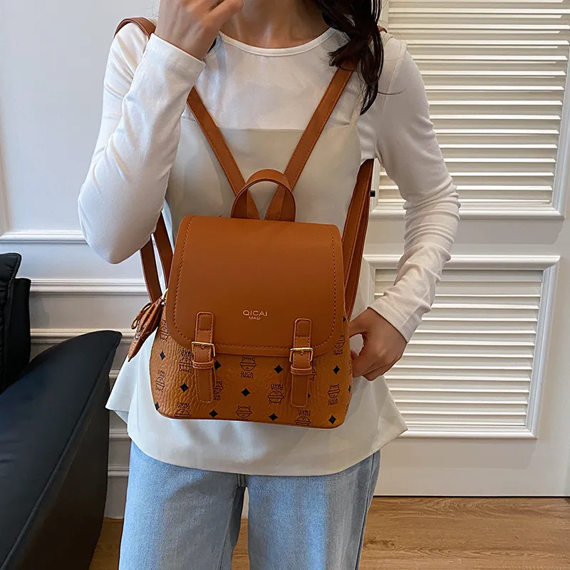 BAODIDAISHU PU Small Backpack Women's Ecru/Beige/Yellow/Pink/Brown-27