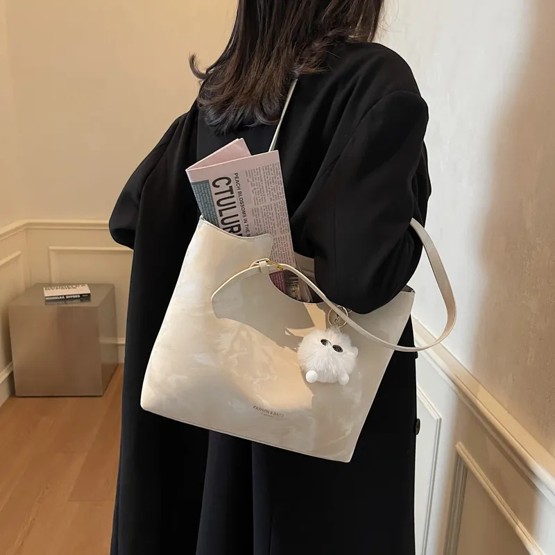 BAODIDAISHU PU Tote Bag, Shopping Bag, Shoulder Bag Regular Women's Black/Beige/Brown/Pink-9