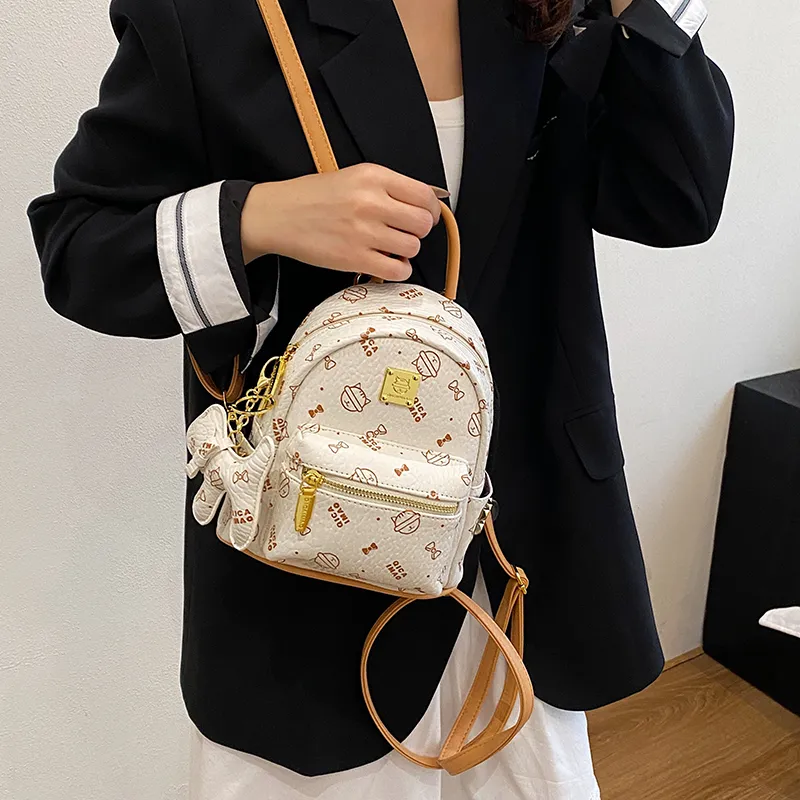 BAODIDAISHU PU Mini Backpack Women's Ecru/Brown/Pink/Beige/Yellow-22