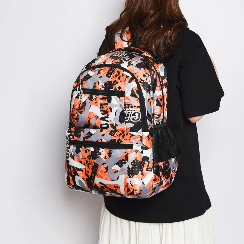 BAODIDAISHU Oxford Backpack Laptop Bag Backpack Unisex Black/Orange/Green/Blue-6