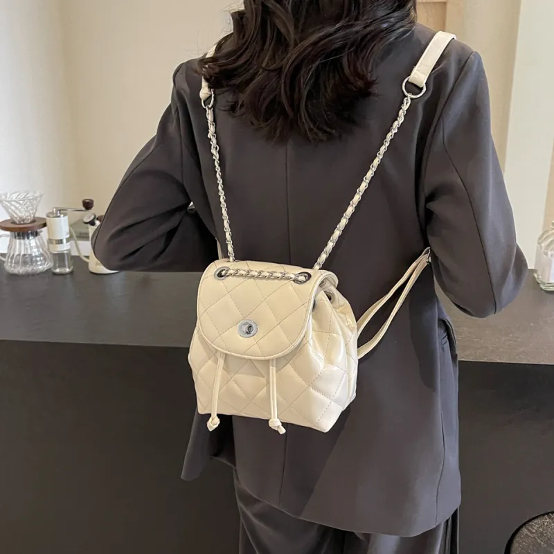 BAODIDAISHU PU Backpack Regular Women's White Silver Black Blue-1