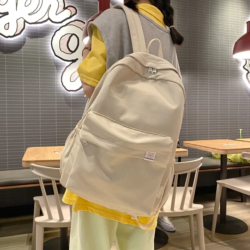 BAODIDAISHU Cotton Fabric Backpack Laptop Bag Backpack Women's Multicolor-15