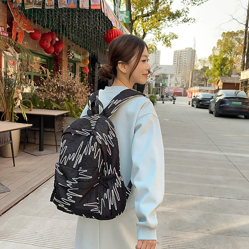 BAODIDAISHU Nylon Backpack Women's Multicolor-12