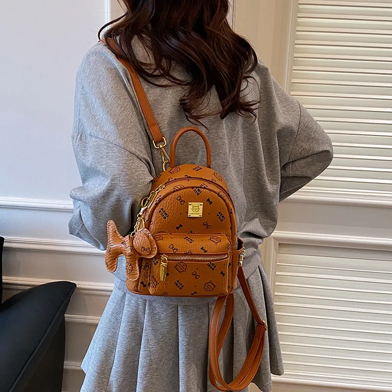 BAODIDAISHU PU Mini Backpack Women's Ecru/Brown/Pink/Beige/Yellow-32