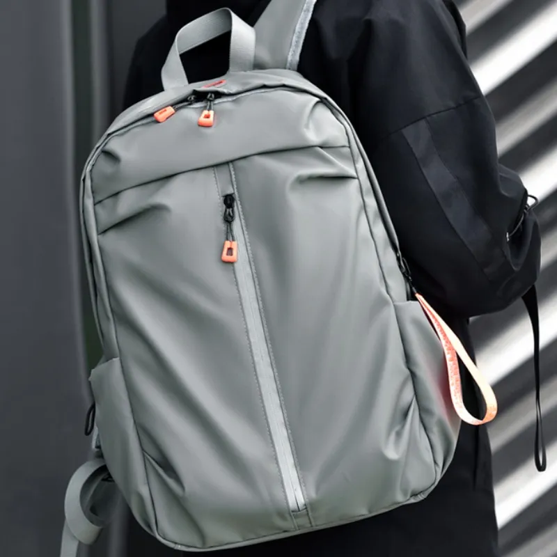 BAODIDAISHU Nylon Fabric Backpack Laptop Bag Backpack Regular Men's Gray/Black-2