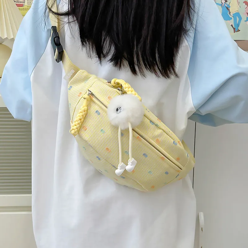 BAODIDAISHU Nylon Sling Bag Women's Yellow/Blue-2