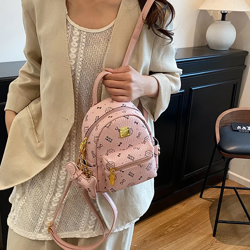 BAODIDAISHU PU Mini Backpack Women's Ecru/Brown/Pink/Beige/Yellow-15
