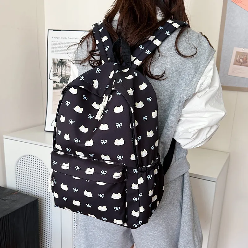 BAODIDAISHU Nylon Backpack Regular Women's White/blue/yellow/pink/black-26