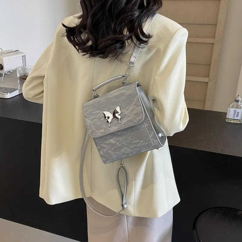 BAODIDAISHU Pu Backpack Regular Women's Blue White Pink Green Black Gray-17