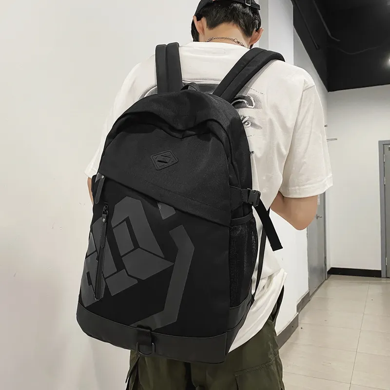 BAODIDAISHU Nylon Backpack Large Size Men's Gray/Black/Green-7