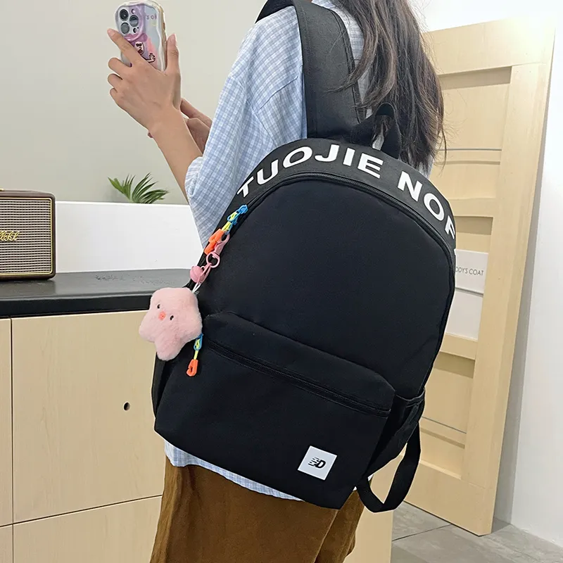 BAODIDAISHU Nylon Backpack Regular Unisex White/Pink/Yellow/Green/Blue-24