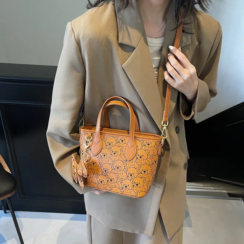 BAODIDAISHU PU Shoulder Bag Crossbody Bag Handbag Regular Women's Ecru/Brown-11